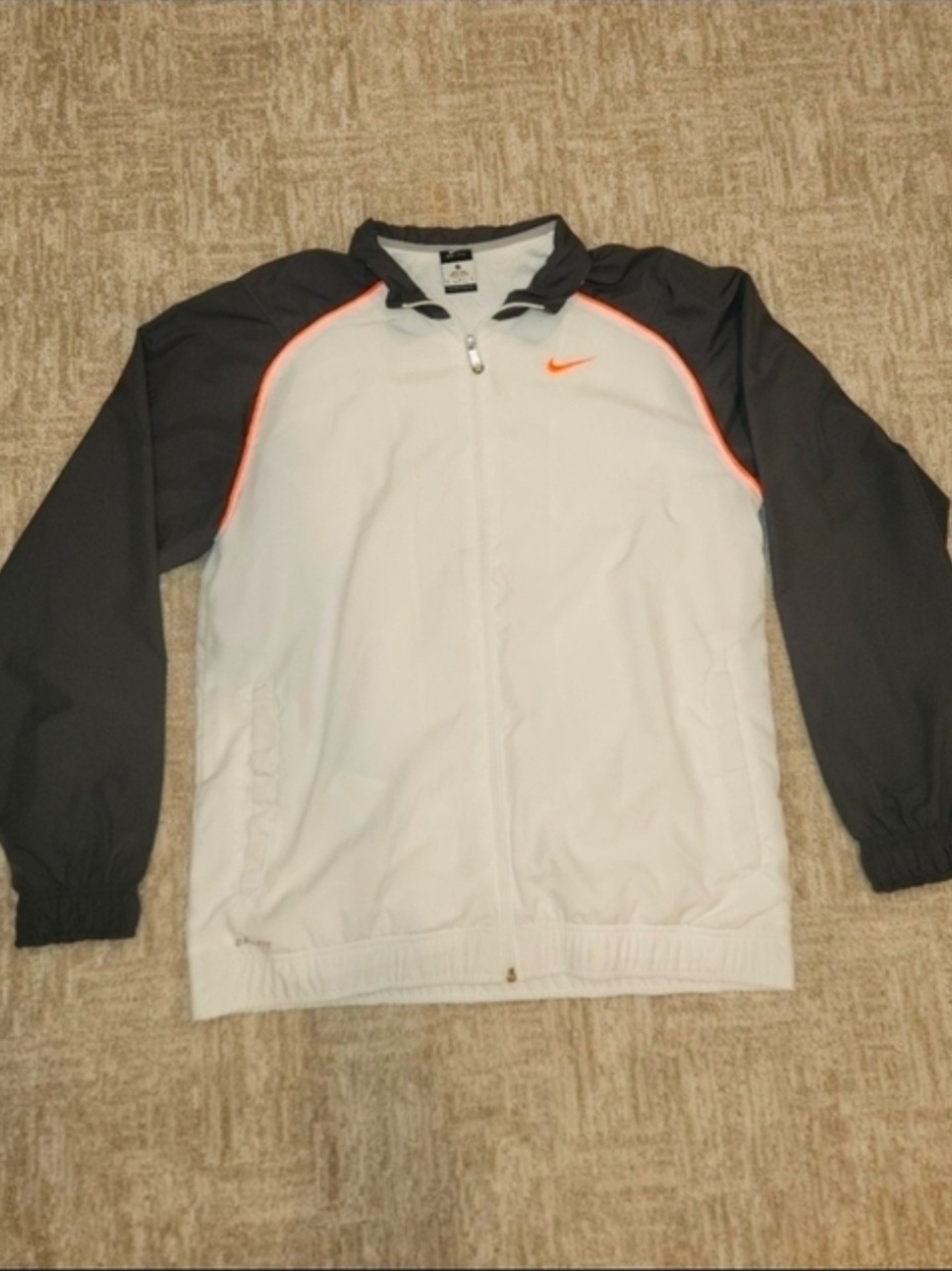 Nike Men's White and Dark Gray Lightweight Track Jacket